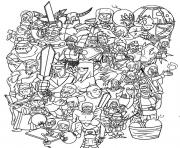 Coloriage clash royale tous les personnages