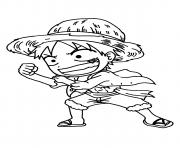 Coloriage luffy mini one piece manga