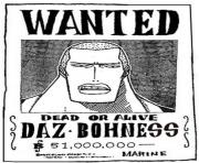 Coloriage one piece wanted daz bohness dead or alive