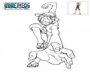 Coloriage onepiece luffy en action