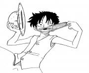 Coloriage one piece luffy rigole by eseyy