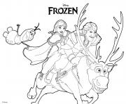 Coloriage Anna Olaf Kristoff Reine des Neiges