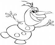 Coloriage Olaf Reine des Neiges tout joyeux