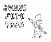 Coloriage fete des peres bart simpsons