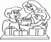 Coloriage un gateau pour lanniversaire de papa