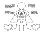 Coloriage bonne fete super papa fete des peres