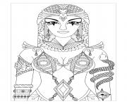 Coloriage adulte egypte cleopatre par bimdeedee