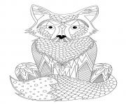 Coloriage Animaux Adulte Renard Par Dinett