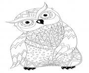 Coloriage Magnifique Hibou Chouette Adulte Animaux par Dinett