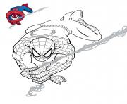 Coloriage spiderman en plein action