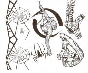 Coloriage spiderman spiders