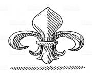 Coloriage fleur de lys vintage