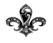 Coloriage Black Ink Tribal Fleur De Lis Tattoo Design Idea