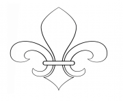 Coloriage Fleur de lis France Quebec New Orlean