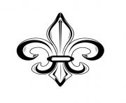 Coloriage Fleur de lis modern Simple Tattoo