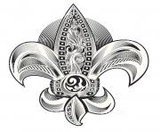 Coloriage fleur de lis fancy adulte mandala zen