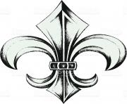 Coloriage fleur de lys vintage ancienne