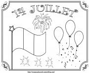 Coloriage 14 juillet fete nationale drapeau