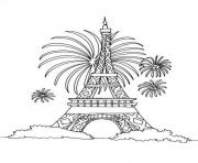 Coloriage fete nationale 14 juillet france tour eiffel