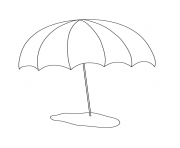 Coloriage parasol de plage vacance ete