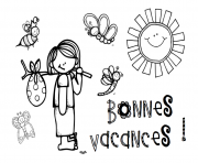 Coloriage bonnes vacances les enfants ete