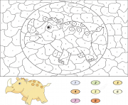 Coloriage cartoon rhino magique