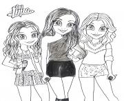 Coloriage soy luna et ses trois amies chanteuses a colorier