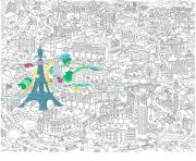 Coloriage xxl ville de paris france 2