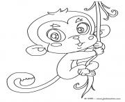 Coloriage bebe singe cute