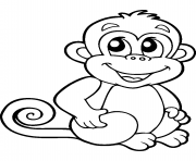 Coloriage bebe singe