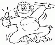 Coloriage un chimpanze avec une banane