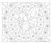 Coloriage pokemon mandala adulte Beedrill