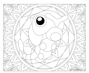 Coloriage pokemon mandala adulte Caterpie