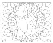 Coloriage pokemon mandala adulte Charmander