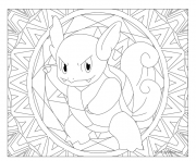 Coloriage pokemon mandala adulte Wartortle