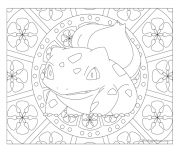 Coloriage pokemon mandala adulte Bulbasaur