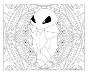 Coloriage pokemon mandala adulte Kakuna