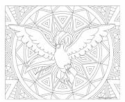 Coloriage pokemon mandala adulte Pidgeot