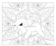 Coloriage pokemon mandala adulte Rattata