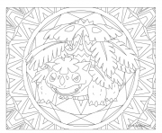 Coloriage pokemon mandala adulte Venusaur