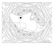 Coloriage pokemon mandala adulte Metapod