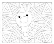 Coloriage pokemon mandala adulte Weedle