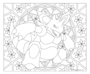 Coloriage Adulte Pokemon Mandala Nidoking