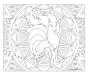 Coloriage Adulte Pokemon Mandala Ninetales