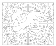 Coloriage Adulte Pokemon Mandala Spearow