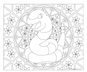 Coloriage Adulte Pokemon Mandala Ekans