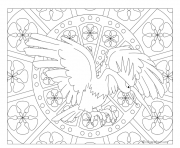 Coloriage Adulte Pokemon Mandala Fearow