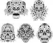 Coloriage adulte tatouage calavera