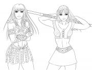 Coloriage xena et gabrielle