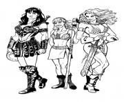 Coloriage xena gabrielle et red soja